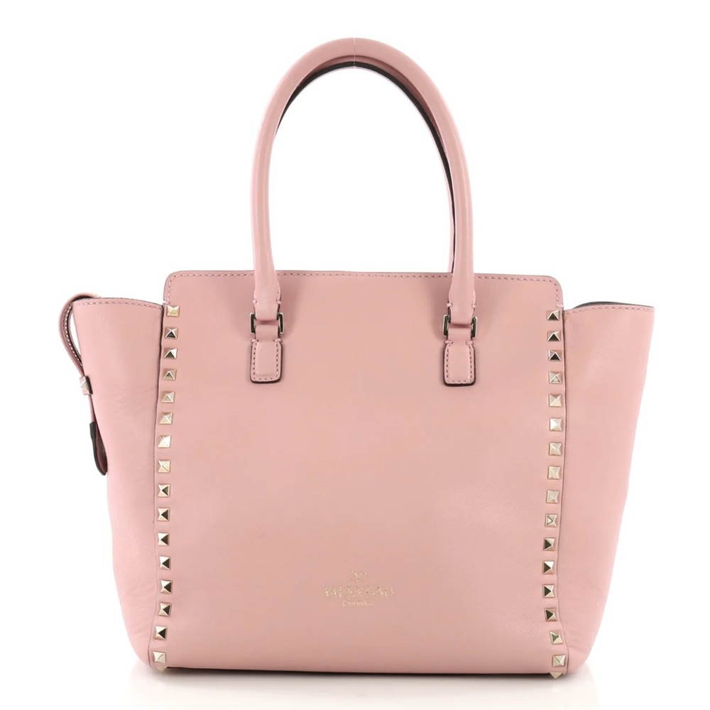 VALENTINO ROCKSTUD BABY PINK TOTE WITH ROCKSTUD CROSSBODY STRAP - Picture 3 of 10